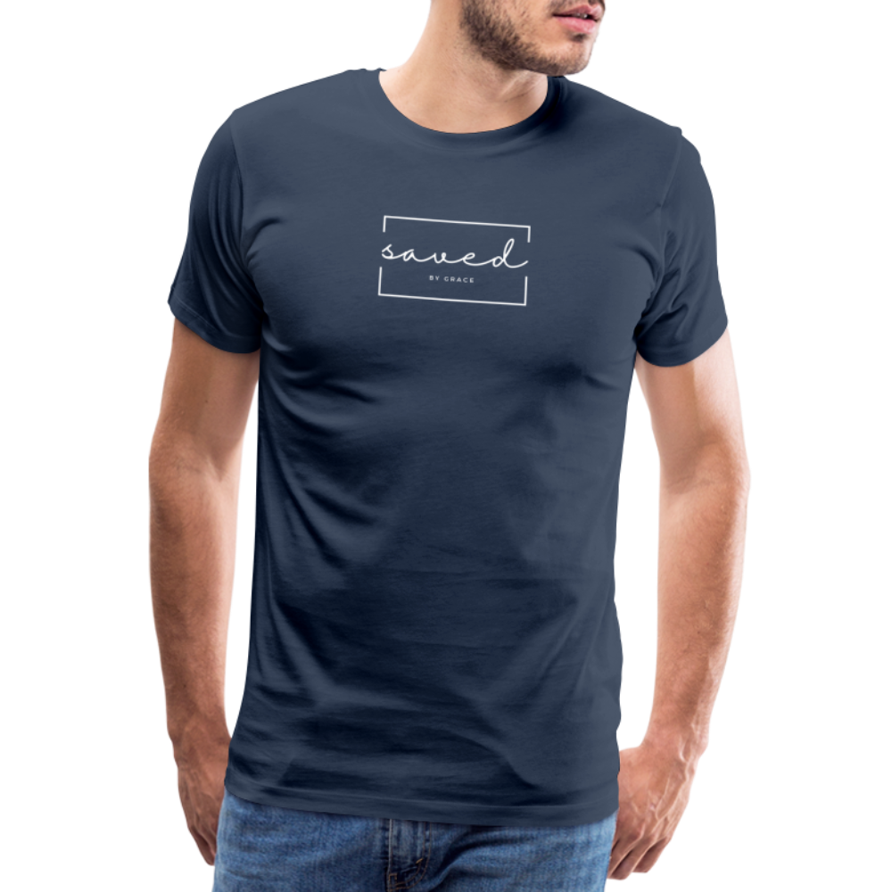 Saved by grace Men’s Premium T-Shirt - navy