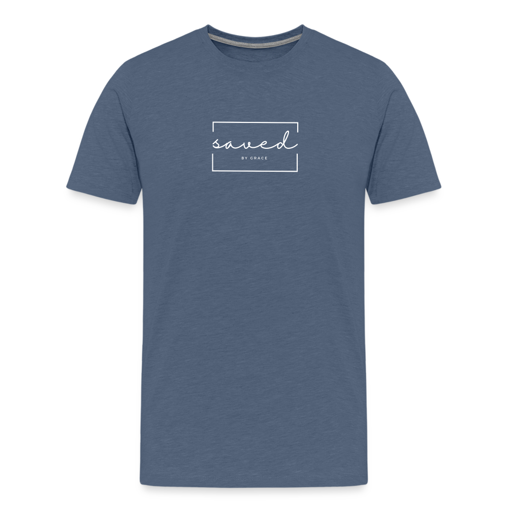 Saved by grace Men’s Premium T-Shirt - heather blue