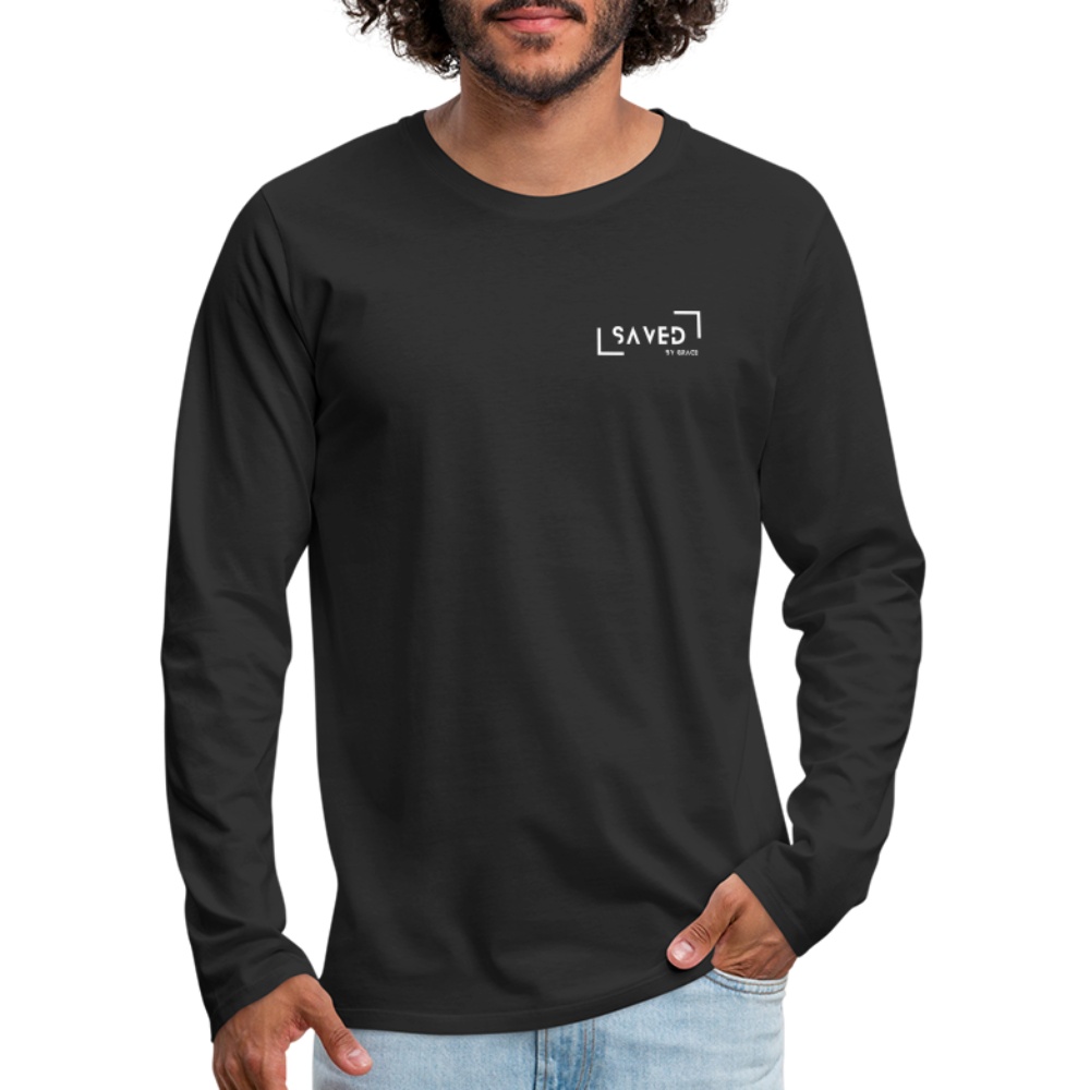 Saved by grace Men's Premium Longsleeve Shirt - black