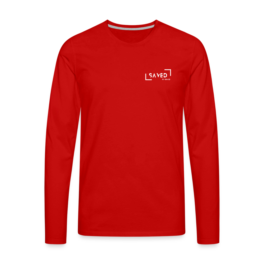 Saved by grace Men's Premium Longsleeve Shirt - red