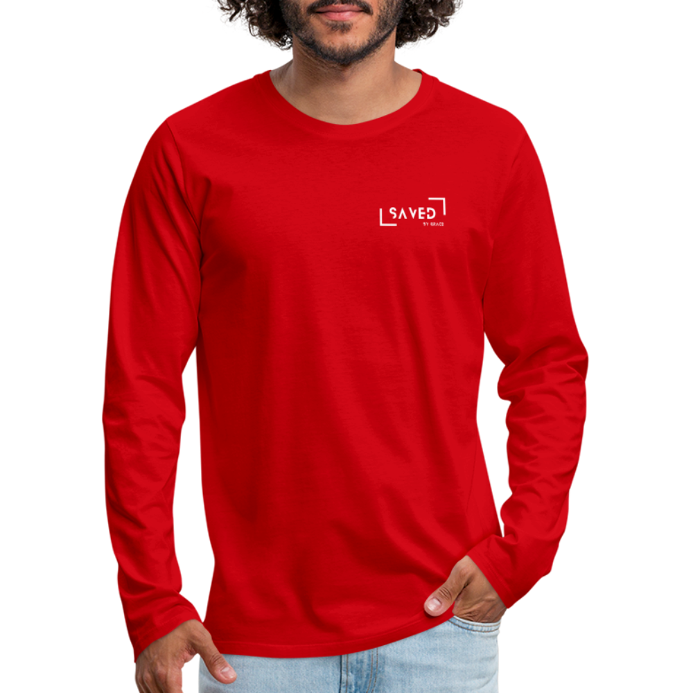 Saved by grace Men's Premium Longsleeve Shirt - red