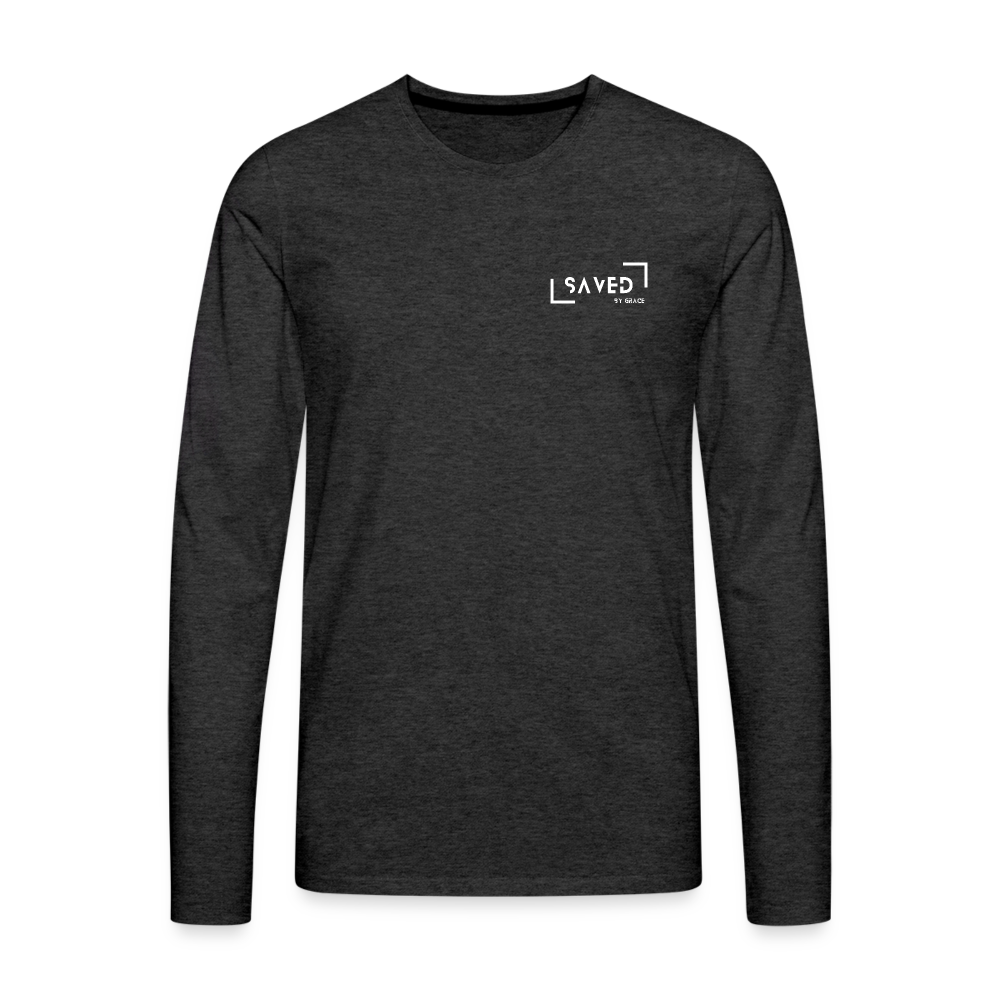 Saved by grace Men's Premium Longsleeve Shirt - charcoal grey