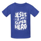 Jesus is my Superhero Kids T-Shirt - royal blue