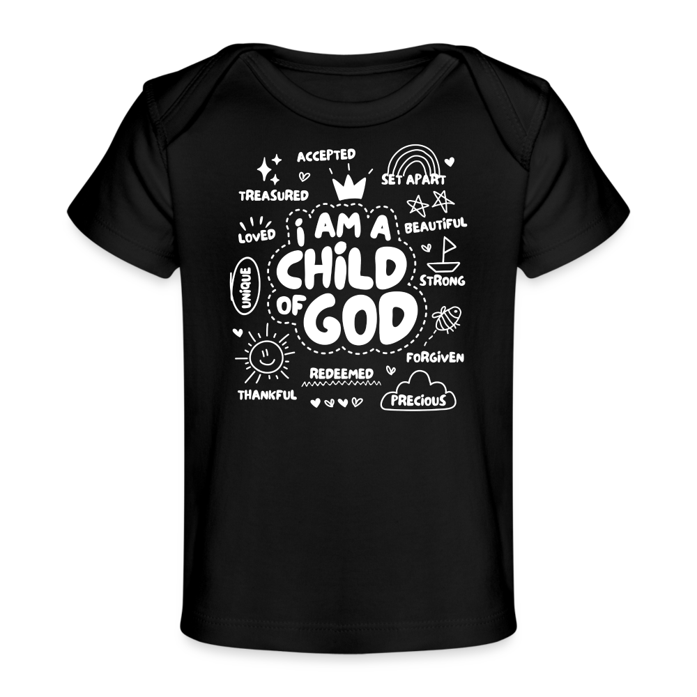 Child of God Organic Baby T-Shirt - black