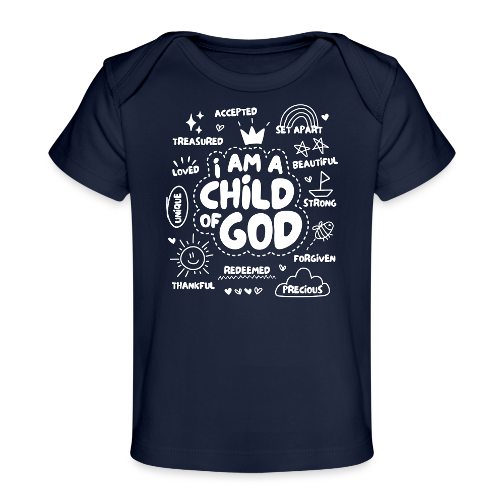 Child of God Organic Baby T-Shirt - dark navy