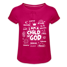 Child of God Girl’s T-Shirt with Ruffles - fuchsia