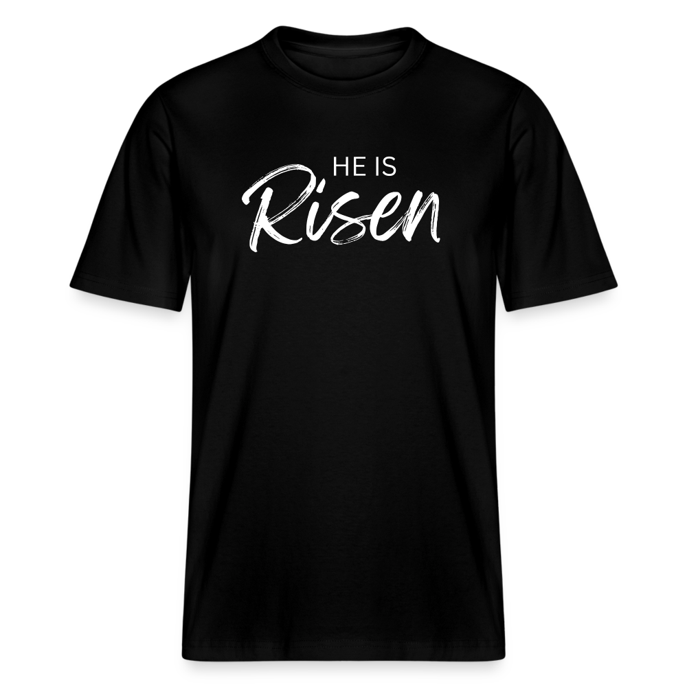 He is Risen Relaxed Fit Unisex Organic T-Shirt - black