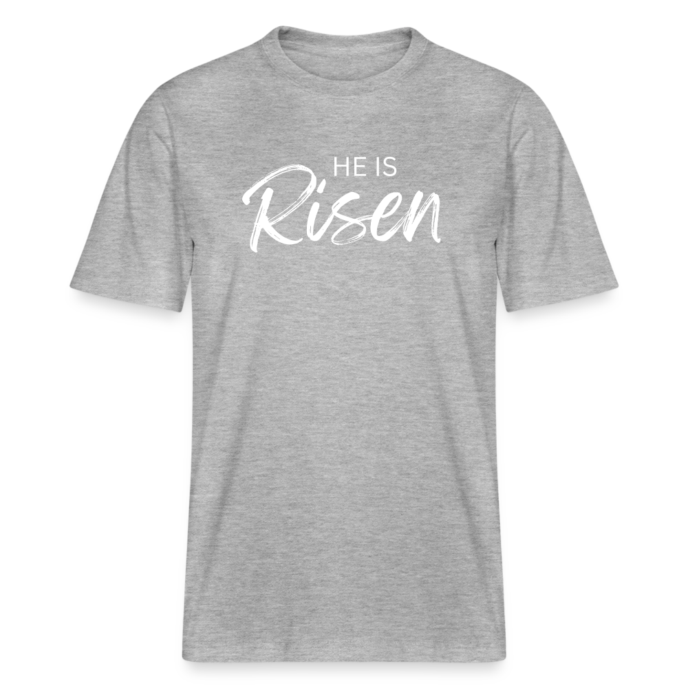 He is Risen Relaxed Fit Unisex Organic T-Shirt - heather grey