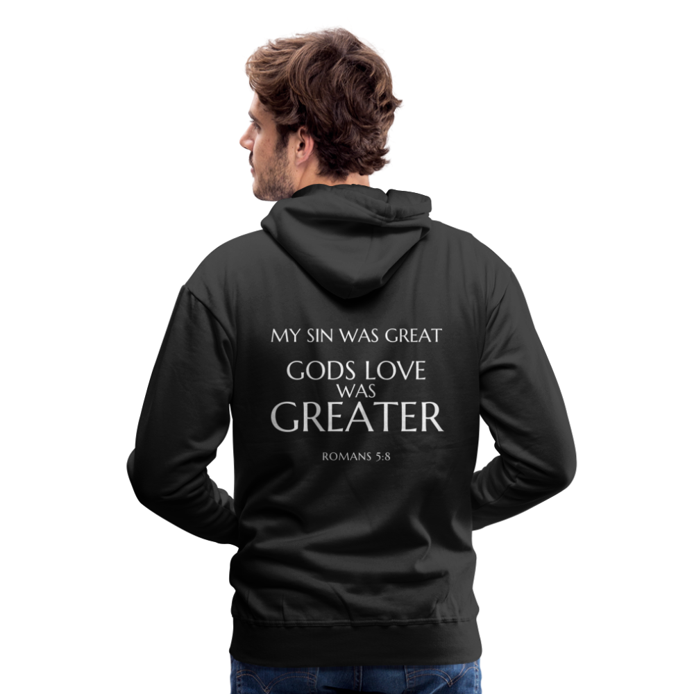 Gods love was greater Men’s Premium Hoodie - black