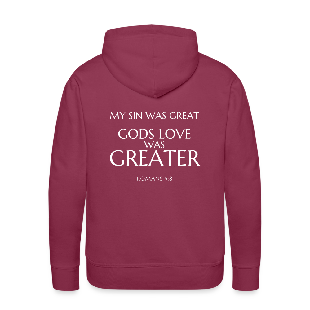 Gods love was greater Men’s Premium Hoodie - bordeaux