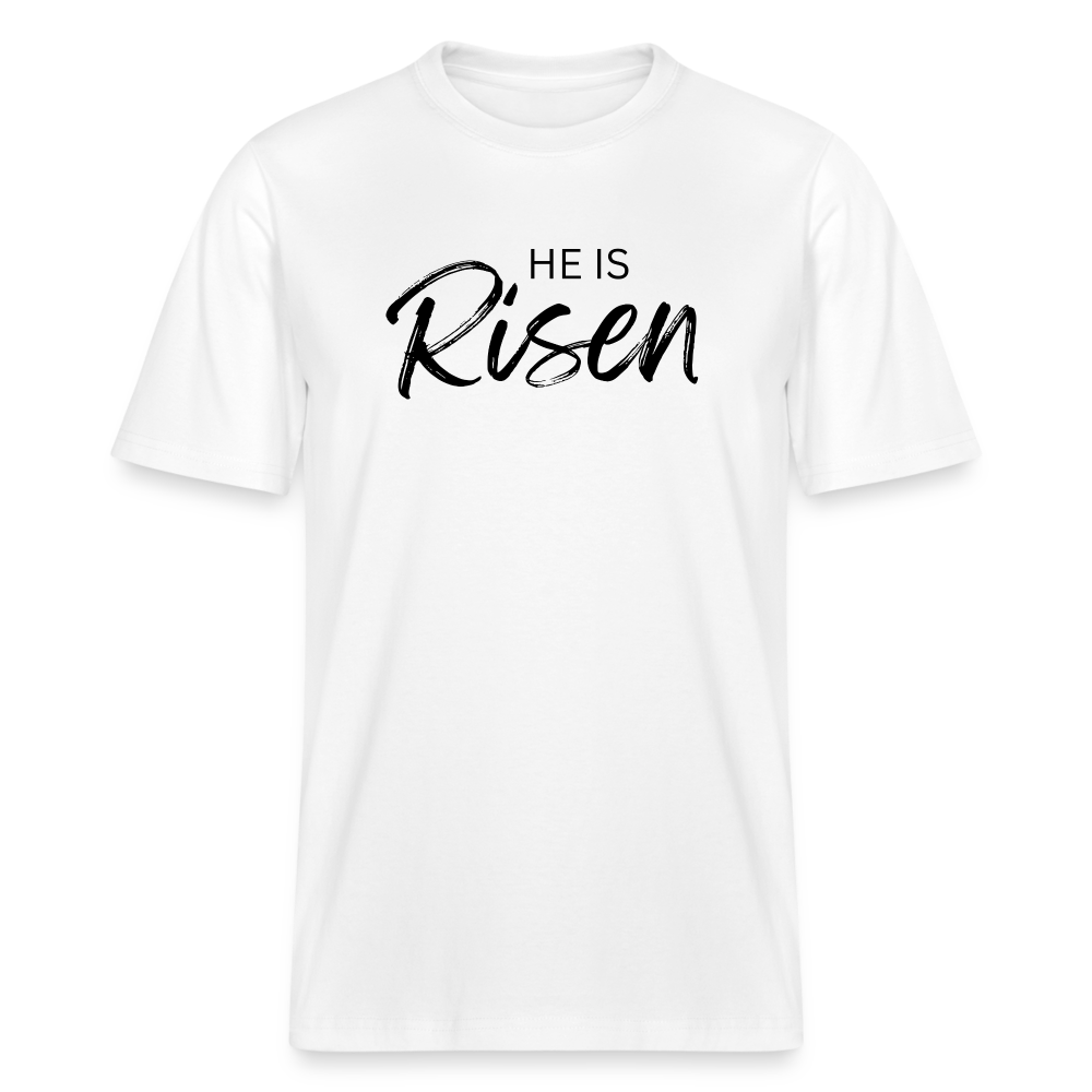 He is Risen Relaxed Fit Unisex Organic T-Shirt - white