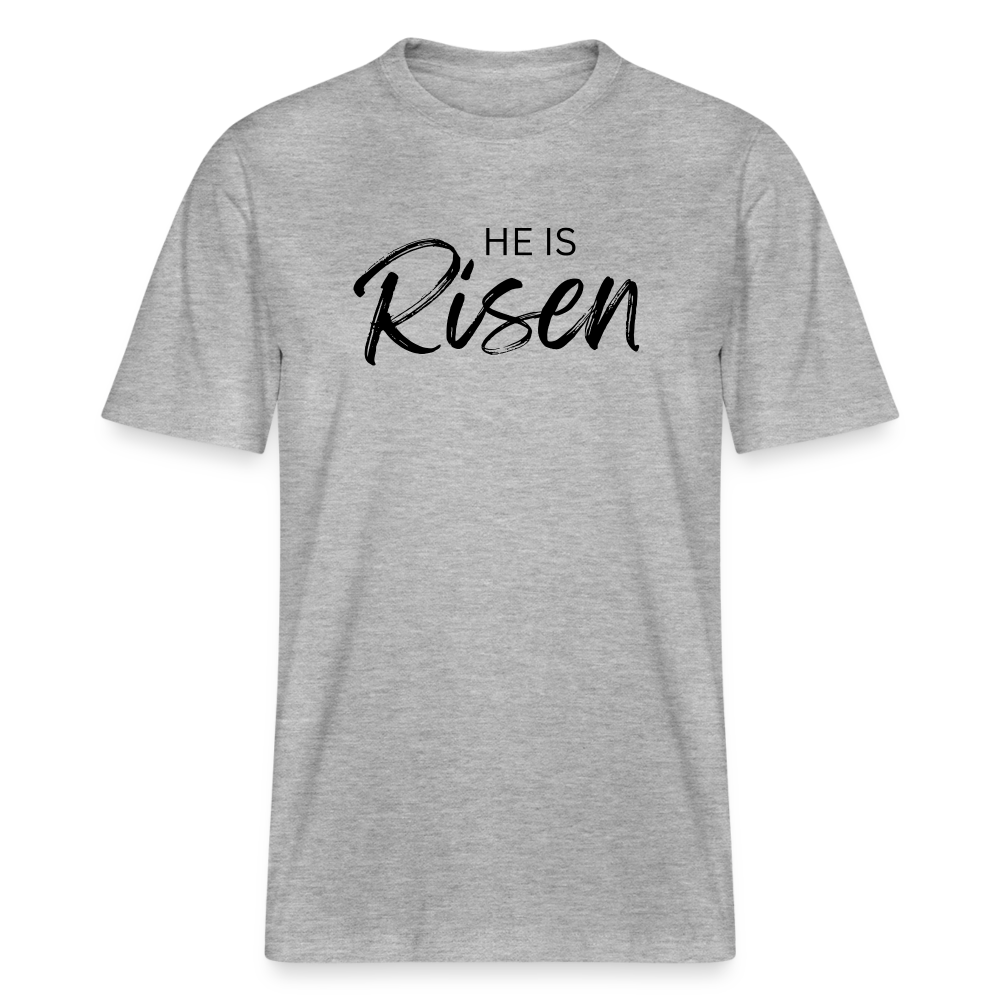 He is Risen Relaxed Fit Unisex Organic T-Shirt - heather grey