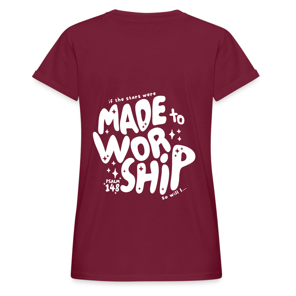 Made to Worship Women’s Oversize T-Shirt - bordeaux