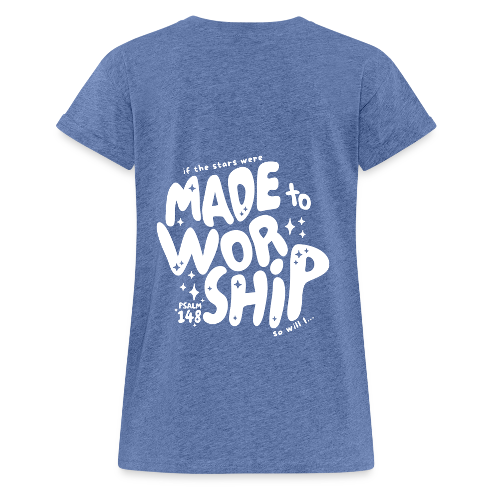 Made to Worship Women’s Oversize T-Shirt - heather denim