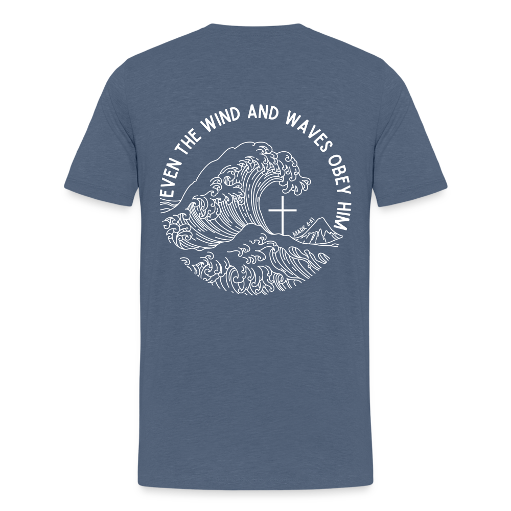 Wind and Waves Men’s Premium T-Shirt - heather blue