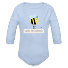 Bee Strong Organic Longsleeve Baby Bodysuit - sky