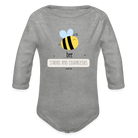 Bee Strong Organic Longsleeve Baby Bodysuit - heather grey