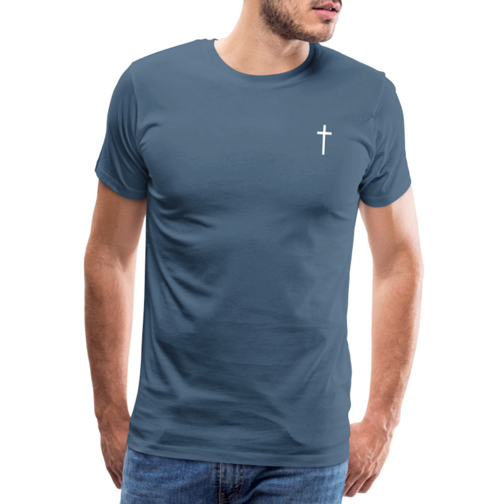 Cross Men’s Premium T-Shirt - steel blue