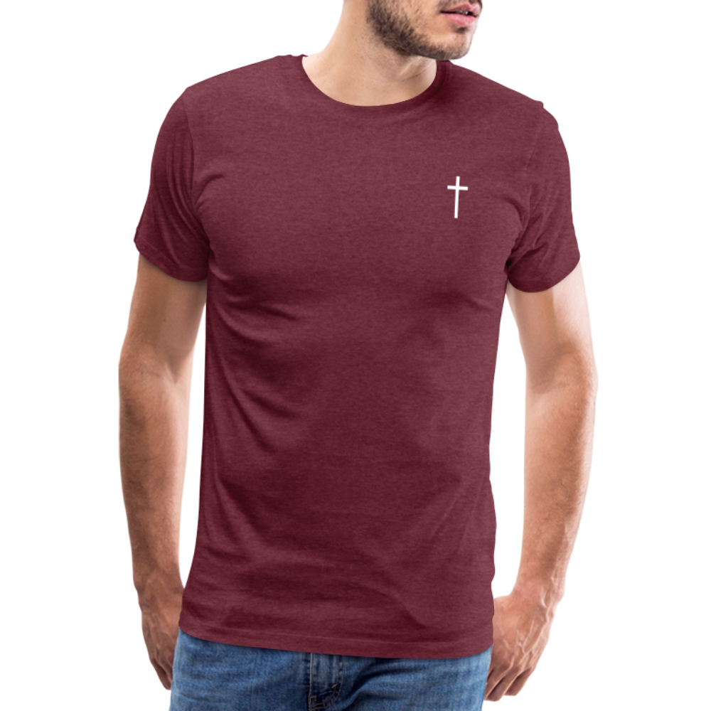 Cross Men’s Premium T-Shirt - heather burgundy