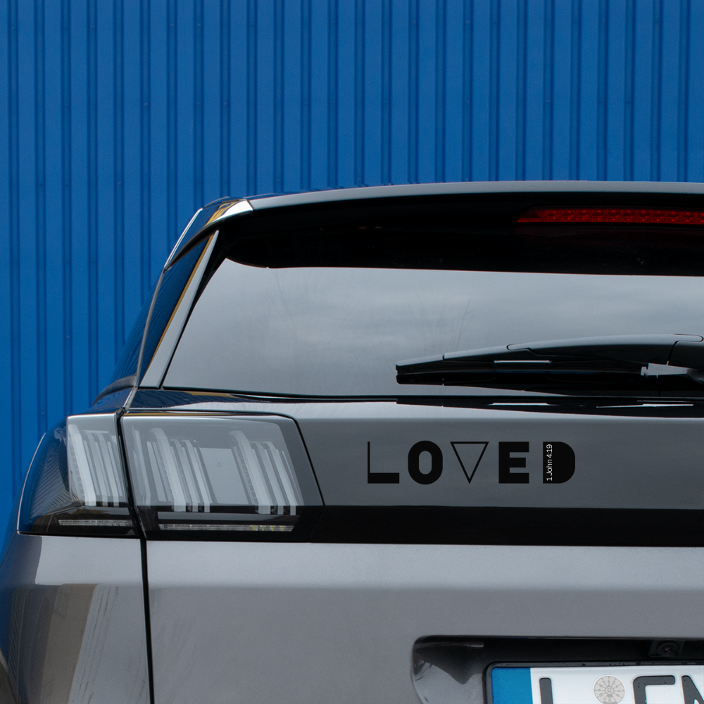 Loved Bumper Sticker - white matte