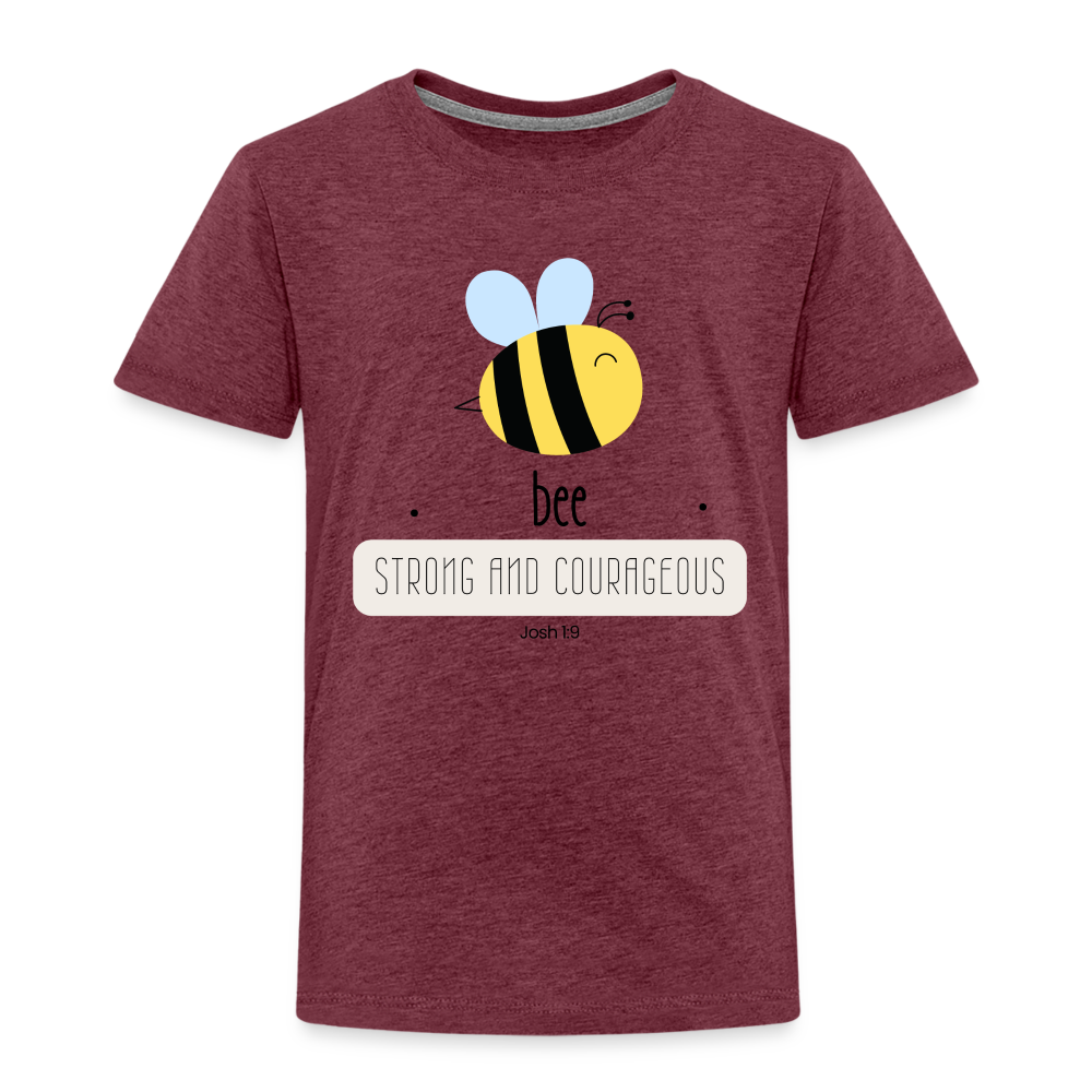Bee strong an courageous Kids' Premium T-Shirt - heather burgundy