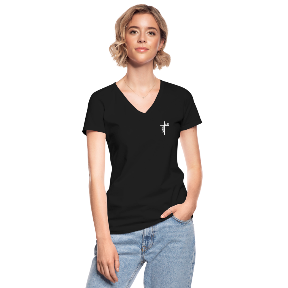 Wind and waves Women’s V-Neck T-Shirt - black