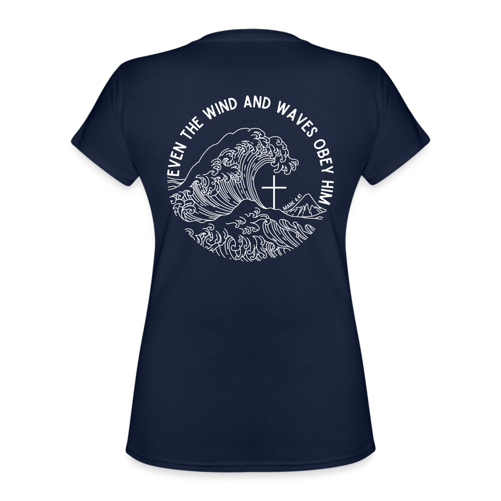 Wind and waves Women’s V-Neck T-Shirt - navy