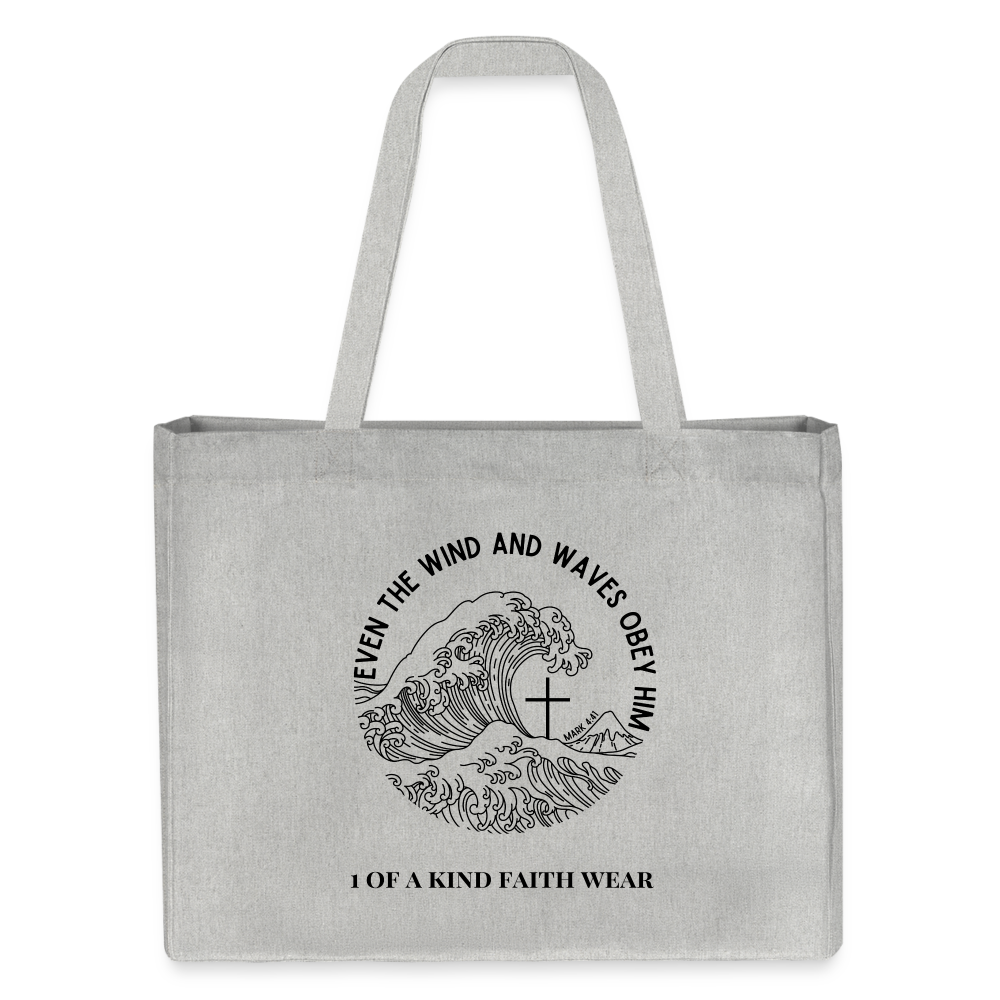 Wind and waves Canvas Shopping Bag - black - heather grey