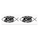 2 x Christian Fish Bumper Stickers - white matte