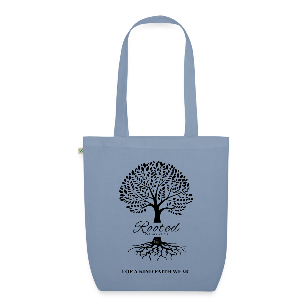 Rooted Organic Tote Bag - steel blue