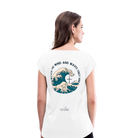 Wind and waves Women’s T-Shirt with rolled up sleeves - white