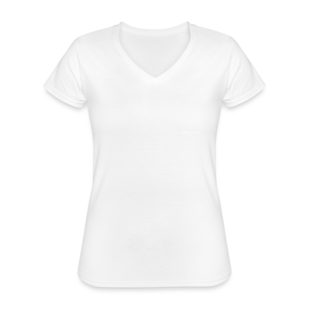 MAMA customizable Women’s V-Neck T-Shirt - white