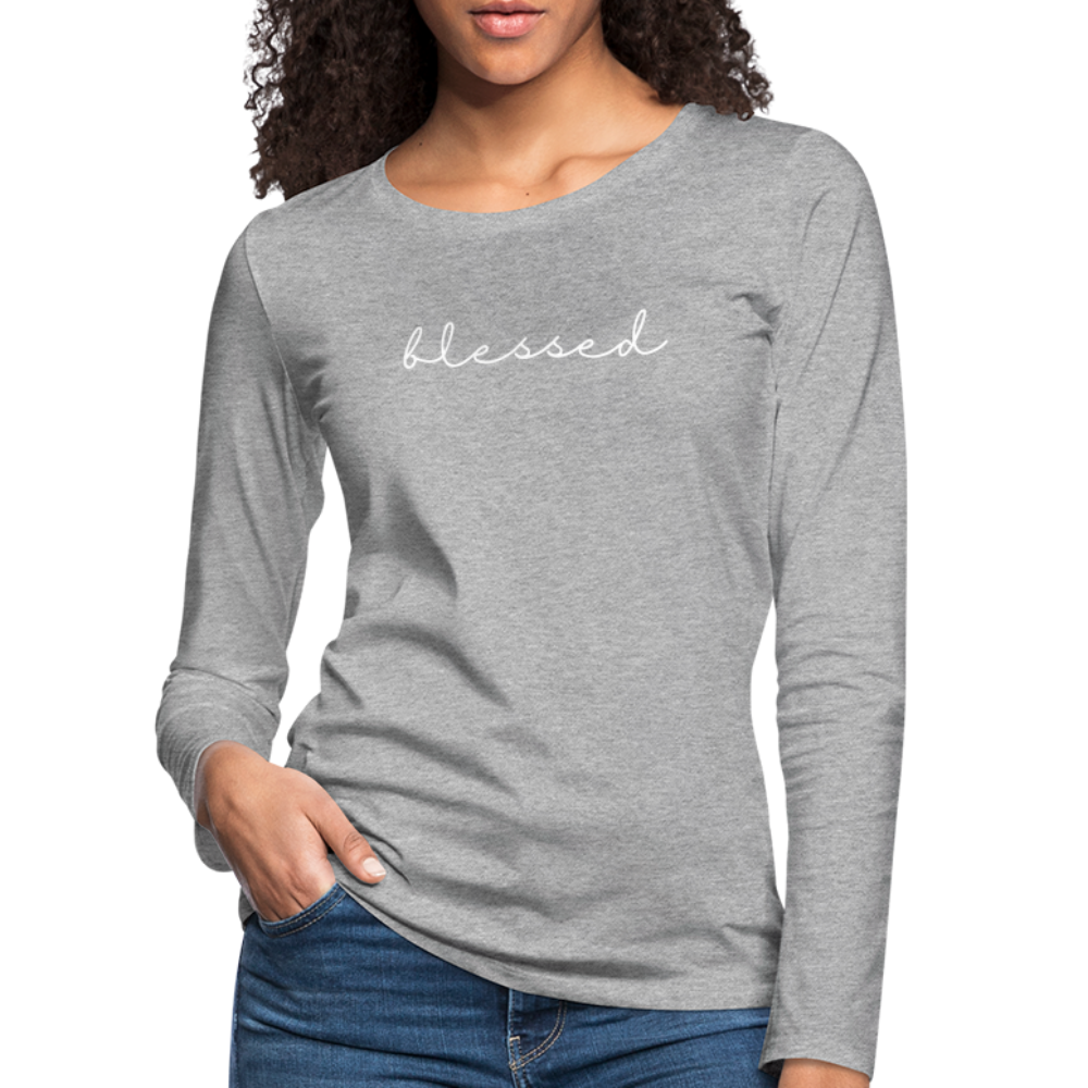 Blessed Women's Premium Longsleeve - heather grey