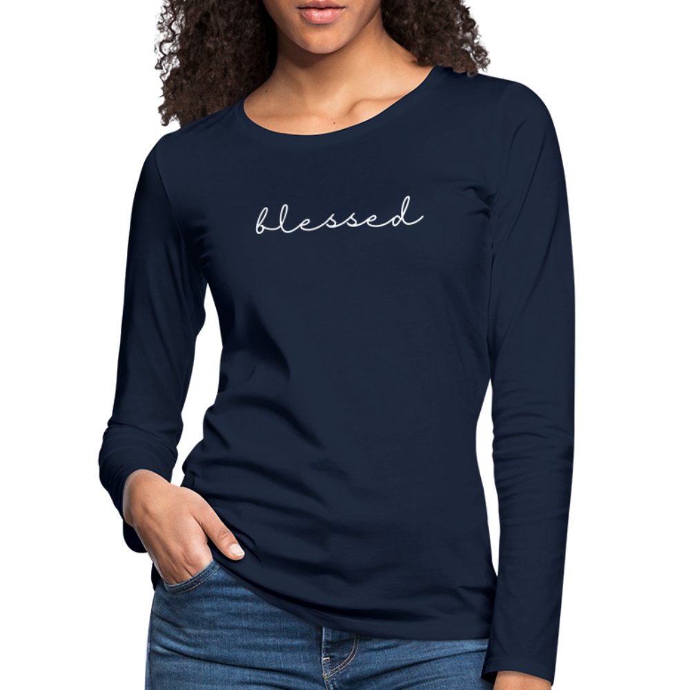 Blessed Women's Premium Longsleeve - navy