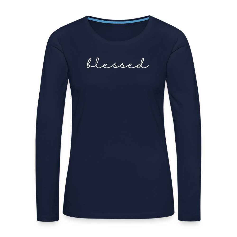 Blessed Women's Premium Longsleeve - navy