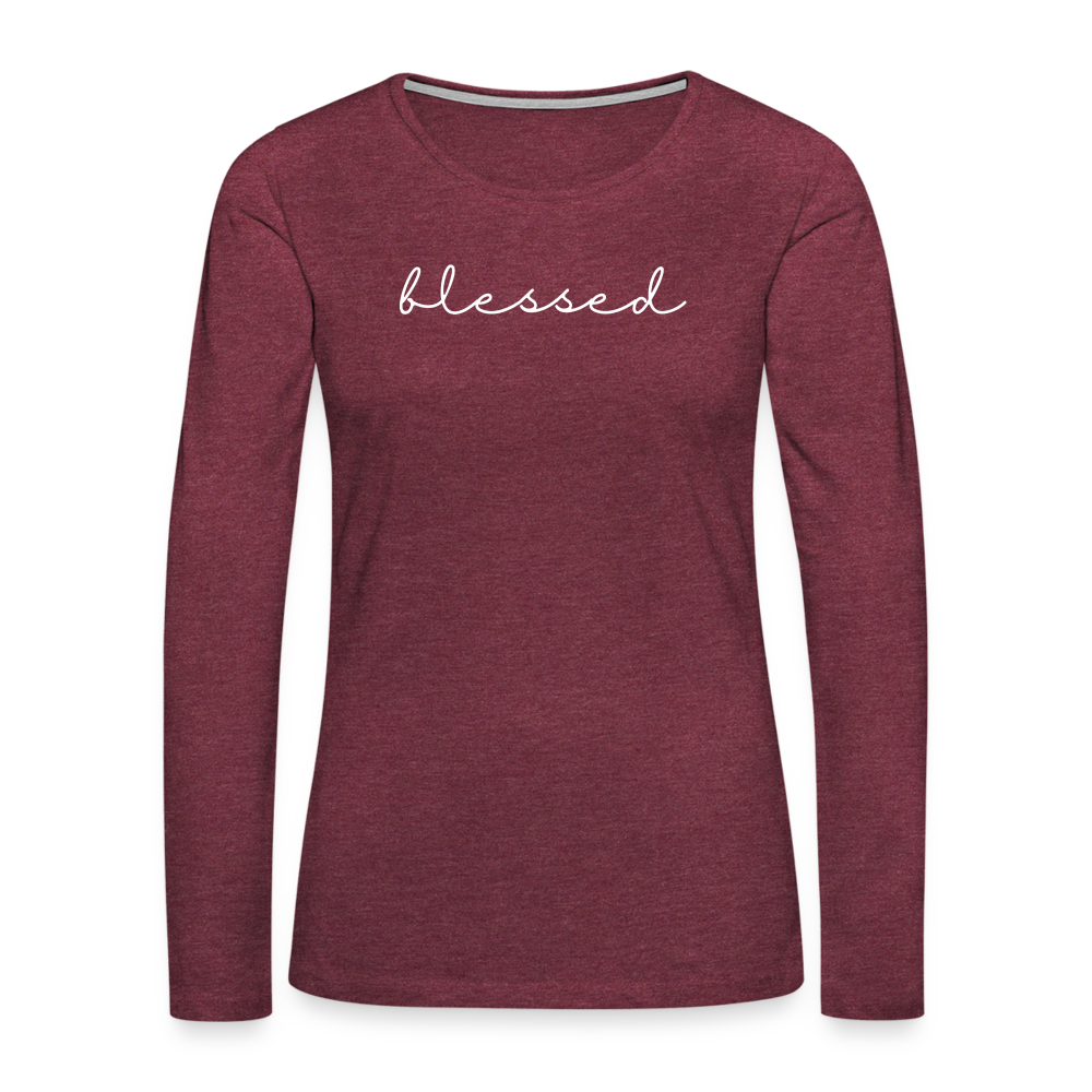 Blessed Women's Premium Longsleeve - heather burgundy