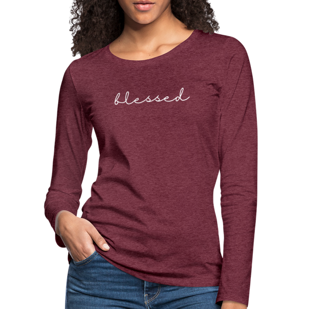 Blessed Women's Premium Longsleeve - heather burgundy