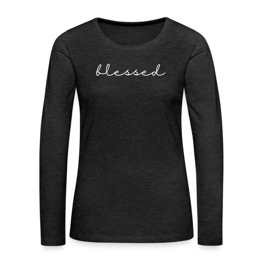 Blessed Women's Premium Longsleeve - charcoal grey