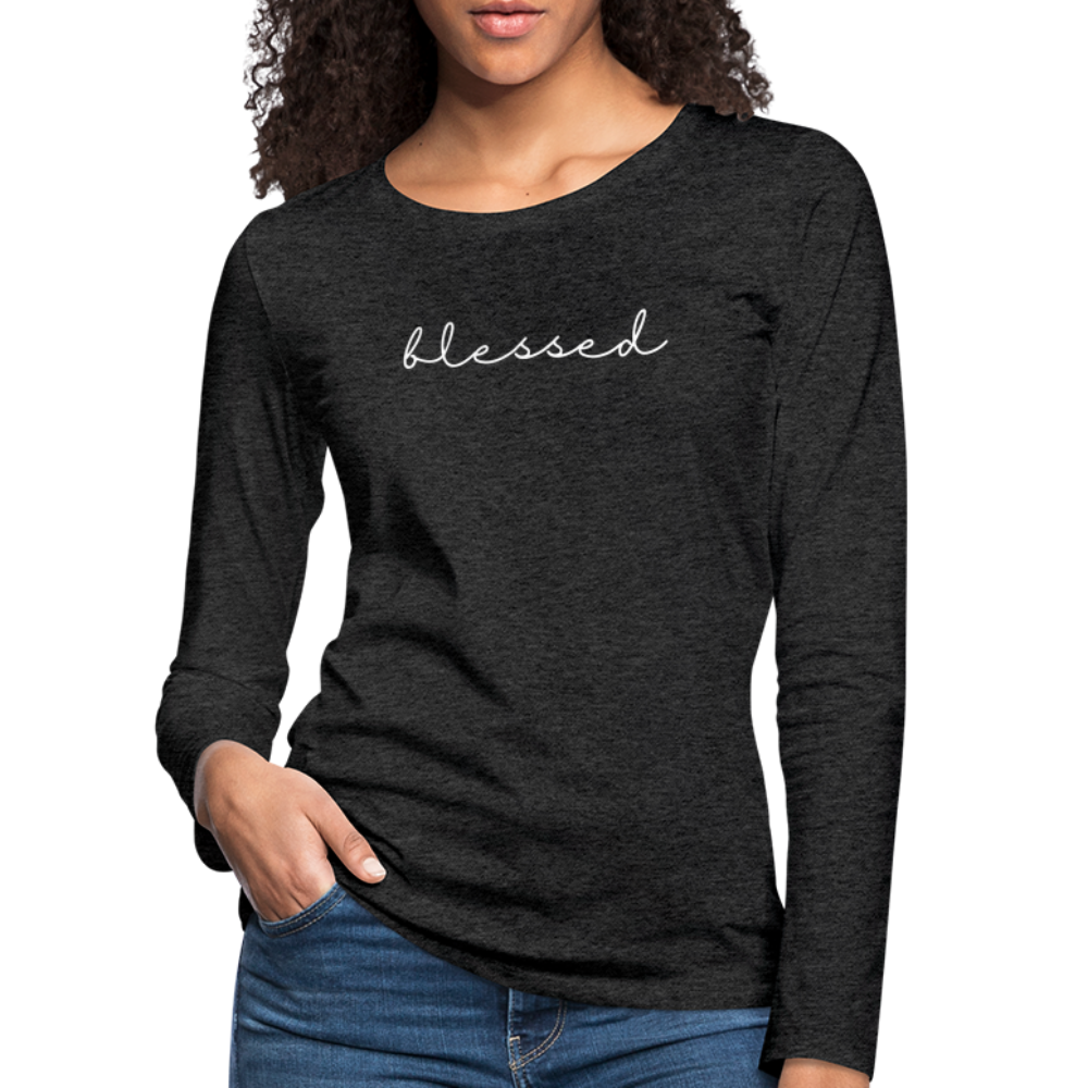 Blessed Women's Premium Longsleeve - charcoal grey