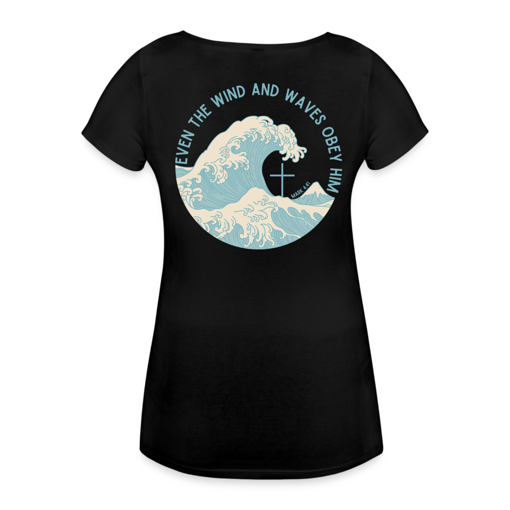 Wind and Waves Women's Pregnancy T-Shirt - black