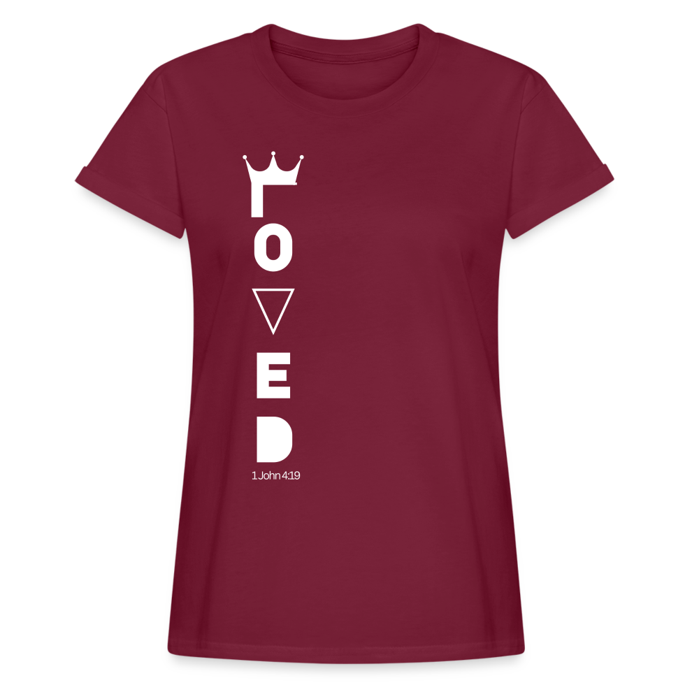 Loved Women’s Oversize T-Shirt - bordeaux