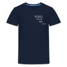 YOLO small font Teenager Premium T-Shirt - navy