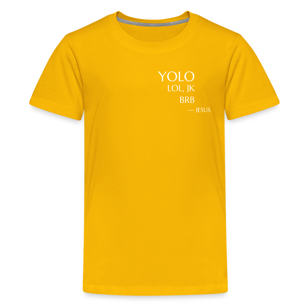 YOLO small font Teenager Premium T-Shirt - sun yellow