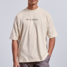 He is Risen unisex oversize organic T-shirt - natural raw