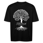 Rooted unisex oversize organic T-shirt - black