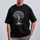 Rooted unisex oversize organic T-shirt - black