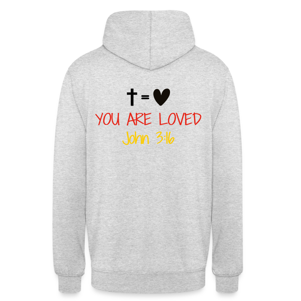 You are loved Unisex Hoodie (Germany Flag) - light heather grey