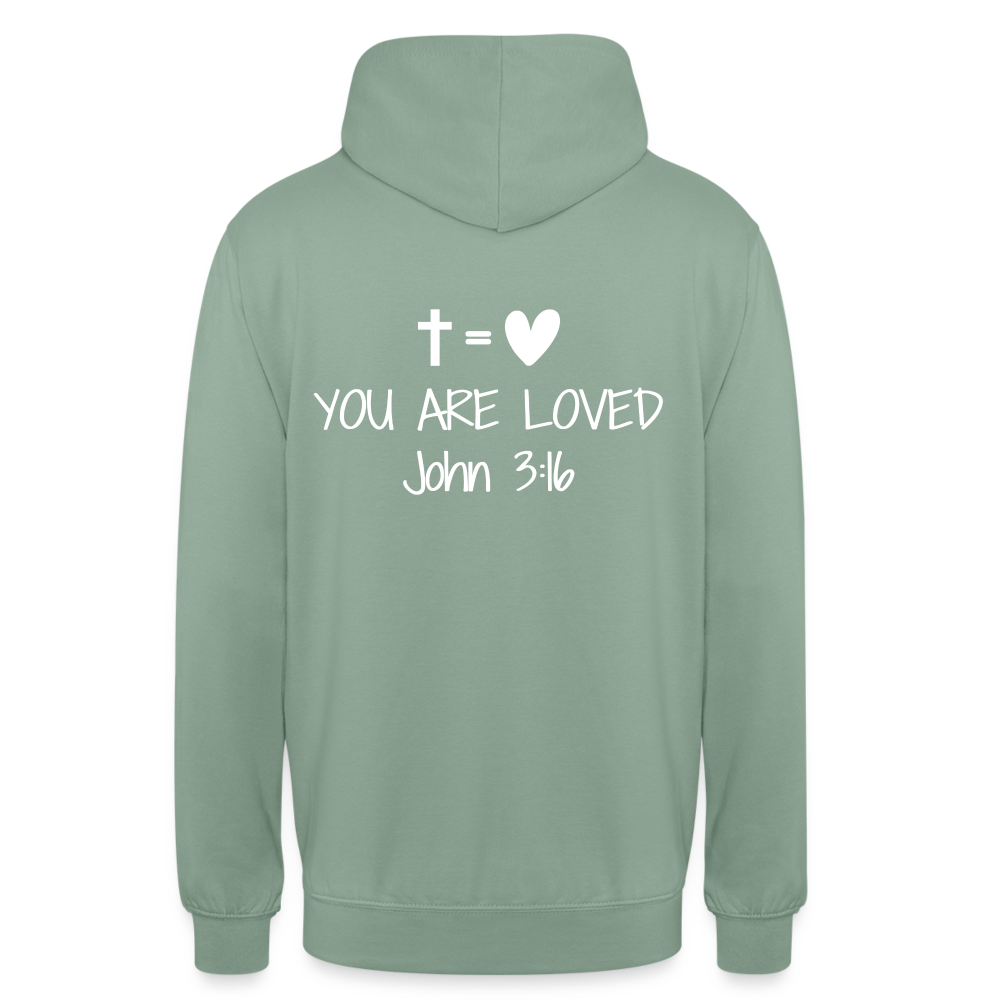 You are loved Unisex Hoodie - steel green