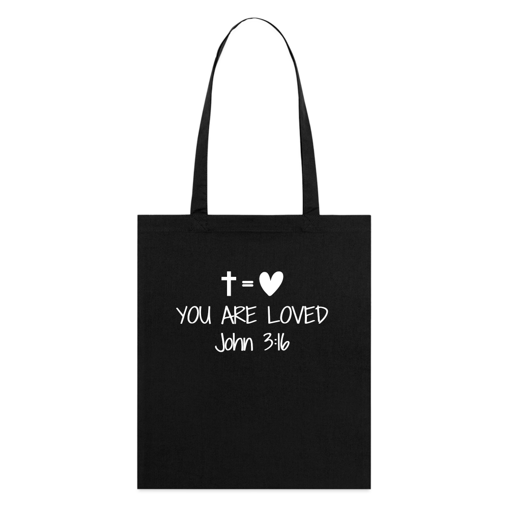 You are loved  Organic Tote Bag - black