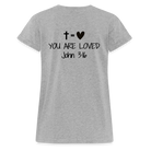 You are loved Women’s Oversize T-Shirt - heather grey